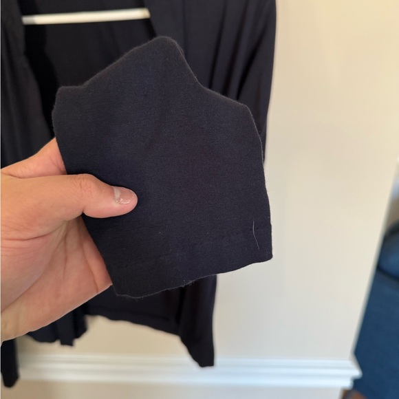 J. Jill Navy Blue Lightweight Stretchy Rayon Open Front Draped Cardigan Sz Small - Picture 4 of 6